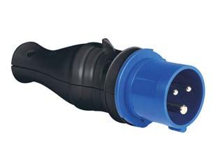 Adattatore industriale 16a per spina schuko ip44 - 16A blu - trasforma una spina Schuko in una spina industriale con protezione IP44