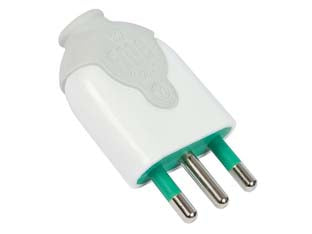 Spina dritta 2 poli + terra 16a bianca - bianca 80020 - in confezione singola FLOW PACK