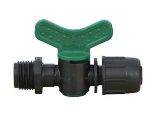 Valvola cilindro con maschio e attacco rapido in polipropilene - ø mm.16x M 1/2' - per tubo in polietilene bassa densità