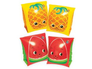 Braccioli gonfiabili frutta 3-6 anni - cm.23x15 (art.32042) - 2 camere d'aria, 2 colori assortiti