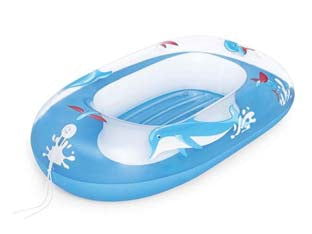 Canotto gonfiabile kiddie raft 3-6 anni - cm.102x69 - peso Kg. 0,350 (art.34037) - realizzato in vinile, fondo del canotto gonfiabile per una maggiore comodità, finestra trasparente sul fondo