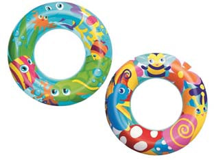 Salvagente gonfiabile designer 3-6 anni - ø cm.56 - peso gr.120 (art.36013) - realizzato in vinile, disegni assortiti