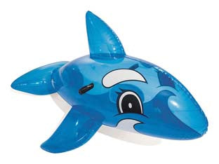 Balena gonfiabile cavalcabile +3 anni - cm.157x94 - (art.41037) - realizzato in vinile, spessore plastica da mm.0,22, due maniglie laterali