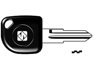 Chiavi daewoo predisposte per trasponder per auto chevrolet dwo6bte - DWO6BTE - in ottone nichelato, testa in plastica nera, utilizza chip transponder T33