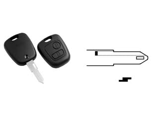 Cover chiavi per auto peugeot ne73rs2 - NE73RS2 - 2 bottoni - permette di riutilizzare la parte elettronica della chiave originale in caso di rottura o danneggiamento della parte meccanic...