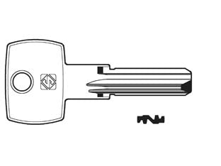 Chiavi punzonate per cilindri gevy 5 spine gvy1r - GVY1R - in ottone nichelato, profilo dorsato, per cilindri di sicurezza