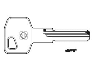 Chiavi punzonate per cilindri mg 5+4 spine mg8 - MG9 - in ottone nichelato, profilo dorsato, per cilindri di sicurezza