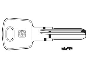 Chiavi punzonate per cilindri omec 6 spine oc4 - OC4 - in ottone nichelato, profilo dorsato, per cilindri di sicurezza
