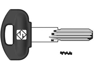 Chiavi punzonate per cilindri securemme 10 spine scm3rp - SCM3RP - in ottone nichelato, profilo dorsato, testa plastica, per cilindri di sicurezza
