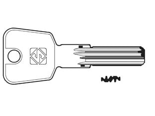 Chiavi punzonate per cilindri titan 5 spine tn32 - TN32 - in ottone nichelato, profilo dorsato, per cilindri di sicurezza