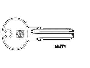 Chiavi punzonate per cilindri tesa 5+5 spine te7 - TE7 - in ottone nichelato, profilo dorsato, per cilindri di sicurezza