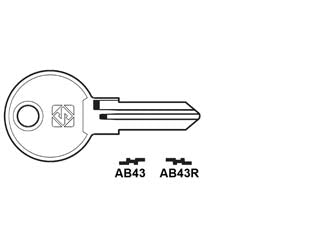 Chiavi per cilindri abus 5 spine piccole - AB43 DX - in acciaio nichelato
