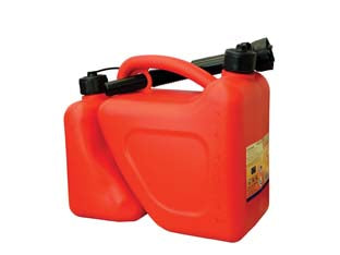 Tanica in polietilene doppio uso per carburante lt.5 + 2 - tanica doppio uso per carburanti e olii, in plastica rossa