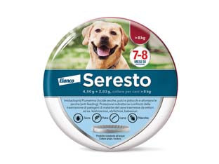 Collare seresto contro pulci e zecche cani oltre 8 kg. - per cani oltre kg.8 - innovativo collare a rilascio controllato, fino a 8 mesi di protezione contro pulci e zecche