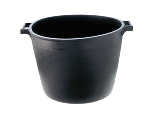 Cassa per macerie tonda lt.45 - lt.45 ø cm.34x48h. - in polietilene, colore nero, impugnature laterali