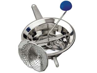 Passaverdura in acciaio inox 18/10 - ø cm.20 - con 3 filtri intercambiabili e 3 piedini pieghevoli