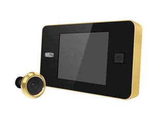 Spioncino elettronico oro - finitura oro (SP01-O) - per porte con spessore da mm.38 a mm.110, foro porta ø mm.14, sensore 0,3 Mega Pixel CMOS, schermo LCD 3,2' TFT, risoluzione ...