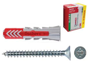 Tassello in nylon bi material con vite duopower pz.50+pz.10 omaggio - ø mm.8x40 - fornito con vite, installazione sui principali materiali da costruzione: calcestruzzo, materiale pieno in laterizio, mattone ...