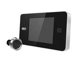 Spioncino elettronico argento - finitura argento (SP01-A) - per porte con spessore da mm.38 a mm.110, foro porta ø mm.14, sensore 0,3 Mega Pixel CMOS, schermo LCD 3,2' TFT, risoluzione ...
