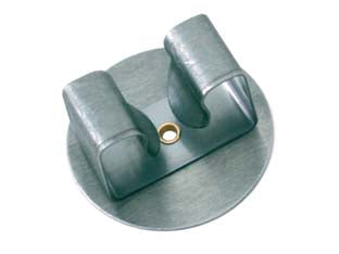 Gancio appendiscopa 1 posto acciaio inox con tondo - in acciaio inox satinato