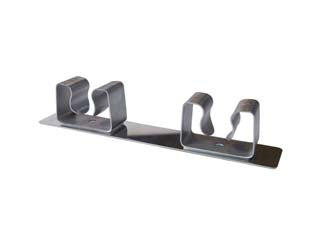 Gancio appendiscopa 2 posti acciaio inox - in acciaio inox satinato