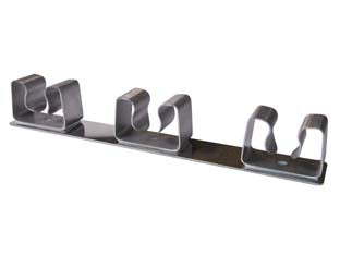 Gancio appendiscopa 3 posti acciaio inox - in acciaio inox satinato