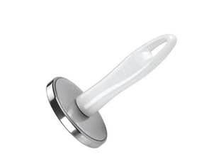 Batticarne a pugno presto - ø cm.8 lunghezza cm.14 - acciaio inox ottima qualità, plastica resistente, foro appendere, colore bianco, lavabile in lavastoviglie, per ammorbidire f...