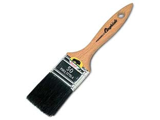 Pennellessa setola nera serie 543 - mm.50 - con ghiera nichelata e manico in legno, realizzata con setola nera miscelata a filamenti sintetici, incollata con mastice epo...