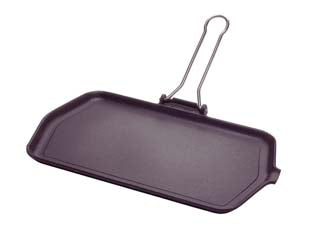 Piastra marinella in ghisa smaltata - cm.23x36 - rettangolare, liscia, in ghisa smaltata