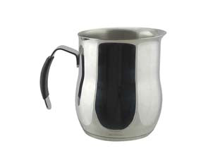 Lattiera omnia - 10 tazze, lt 1 - acciaio inox 18/10, triplo fondo per induzione e manico rivestito in silicone antiscivolo