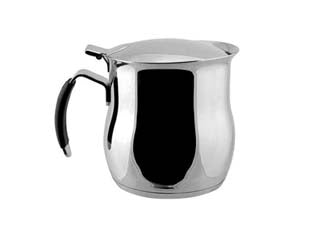 Caffettiera-teiera omnia con coperchio - 2 tazze, lt 0,2 - acciaio inox 18/10, triplo fondo per induzione e manico rivestito in silicone antiscivolo