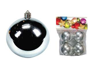 Sfere lisce colore argento - mm.55 in confezione da 4 pezzi - in plastica lucida