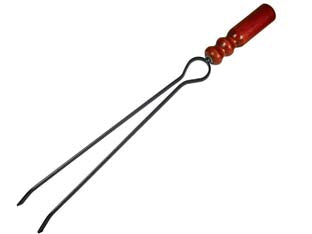 Molla per camino manico legno - cm.55h. (727 BIS) - in ferro battuto verniciato antracite