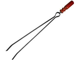 Molla gigante per camino manico legno - cm.75h. (723 BIS) - in ferro battuto verniciato antracite