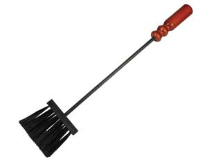 Scopino setole nylon per camino manico legno - cm.55h. (725 BIS) - in ferro battuto verniciato antracite