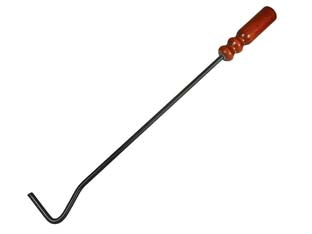 Attizzatoio per camino manico legno - cm.55h. (726 BIS) - in ferro battuto verniciato antracite