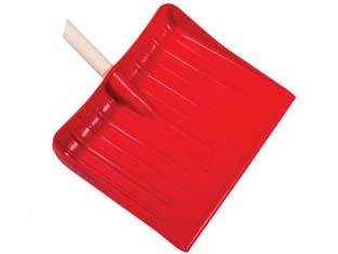 Pala in polipropilene per neve e granaglie rossa - cm.45x38h, gr.900 - in polipropilene, colore rosso, senza manico (utilizzo manici di badile)