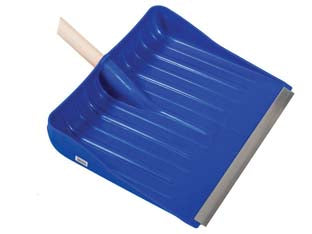Pala in polipropilene per neve e granaglie blu con profilo alluminio - cm.45x38h, gr.1020 - in polipropilene, colore blu, con rinforzo in alluminio senza manico (utilizzo manici di badile)