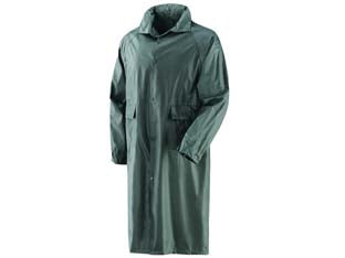 Impermeabile cappotto in nylon spalmato in pvc verde - tg.XXL - in nylon splamato interamente in PVC, peso gr.200 mq., spessore mm.0,18, cappuccio fisso a scomparsa con coulisse, aerazione ...