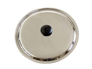 Coperchio acciaio inox - ø cm 22 - corpo acciaio inox, Impugnatura plastica termoindurente