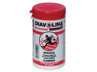 Diavolina polvere spazzacamino - barattolo gr.270 - polvere per la pulizia delle canne fumarie, disgrega chimicamente in pochi minuti la fuliggine e le incrostazioni accumulate ...