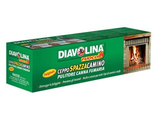 Diavolina ceppo spazzacamino - kg.1,10 - ceppo distruttore della fuliggine per la pulizia periodica della canna fumaria del caminetto, da mettere interamente nel fuoc...