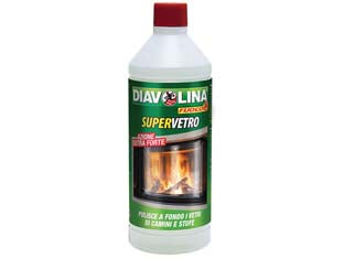 Diavolina supervetro ricarica - ml.1000 - detergente specifico per i vetri di camini e stufe, pulisce a fondo i residui di fuliggine nera che si deposita sulle superfi...