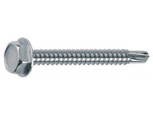 Vite tirafondi per metallo autoperforante acciaio zincato bianco - ø mm.4.8X38 - vite specifica per l'avvitamento diretto su lamiere, profilati metallici e PVC, zincatura bianca (secondo ISO 4042 spessore 8...