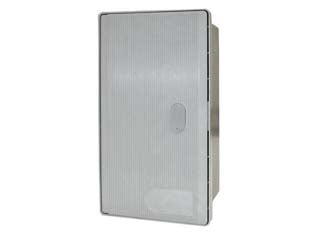 Contenitore contatore enel monofase serie are/gmi-y unificato - mm.420x230 - in vetroresina colore grigio RAL 7001, IP34 D, sportello di tipo rigato, incernierato con apertura di 90° e possibilità di ri...