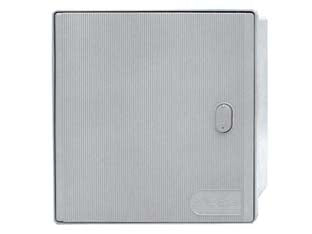 Contenitore contatore enel trifase serie are/gti-y unificato - mm.420x390 - in vetroresina colore grigio RAL 7001, IP34 D, sportello di tipo rigato, incernierato con apertura di 90° e possibilità di ri...