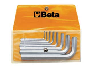 Chiavi maschio esagonali piegate cromate art.96/b8 - in serie pz.8 in busta, mm.2-2.5-3-4-5-6-8-10, cromate, estremità smussate e piane per un accoppiamento ottimale con la vite...