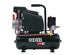 Compressore coassiale lubrificato a olio air 6 lt.6 monofase - 750W di potenza, 1 Hp, tensione 230V~50Hz, motore monofase, 2.850 g/m., cavo elettrico da mt.1,2 con spina, aria aspirata 138...