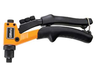 Rivettatrici ultra compatta art.1741u - mm.200 con regolazione dello sforzo, fornita con 4 testine intercambiabili per rivetti da ø 2.4 3 3.2 4 4.8, impugnatura ...