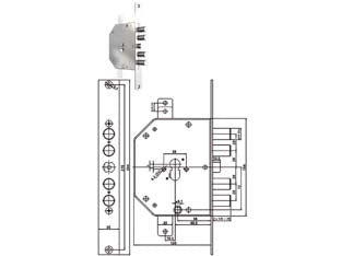 Serratura triplice infilare c/scrocco cil. eu. blindate 2151pen-bloc - mm.60 SX (2151PEN-11NCL) - versione con Blocco Clever, fissaggio cilindro con sistema SIMPLY e dispositivo TUTOR, versione ad infilare, con scrocco, per...